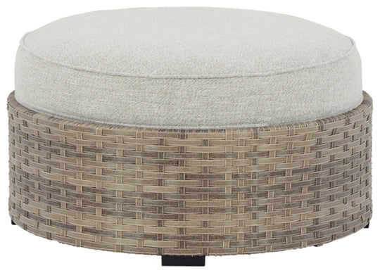 Calworth Outdoor Ottoman with Cushion - Furniture Depot