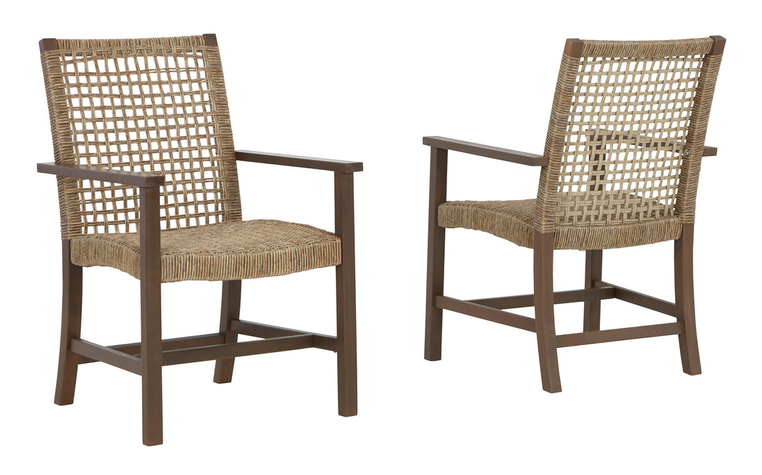 Germalia Outdoor Dining Arm Chair (Set of 2) - Furniture Depot (7658658824440)