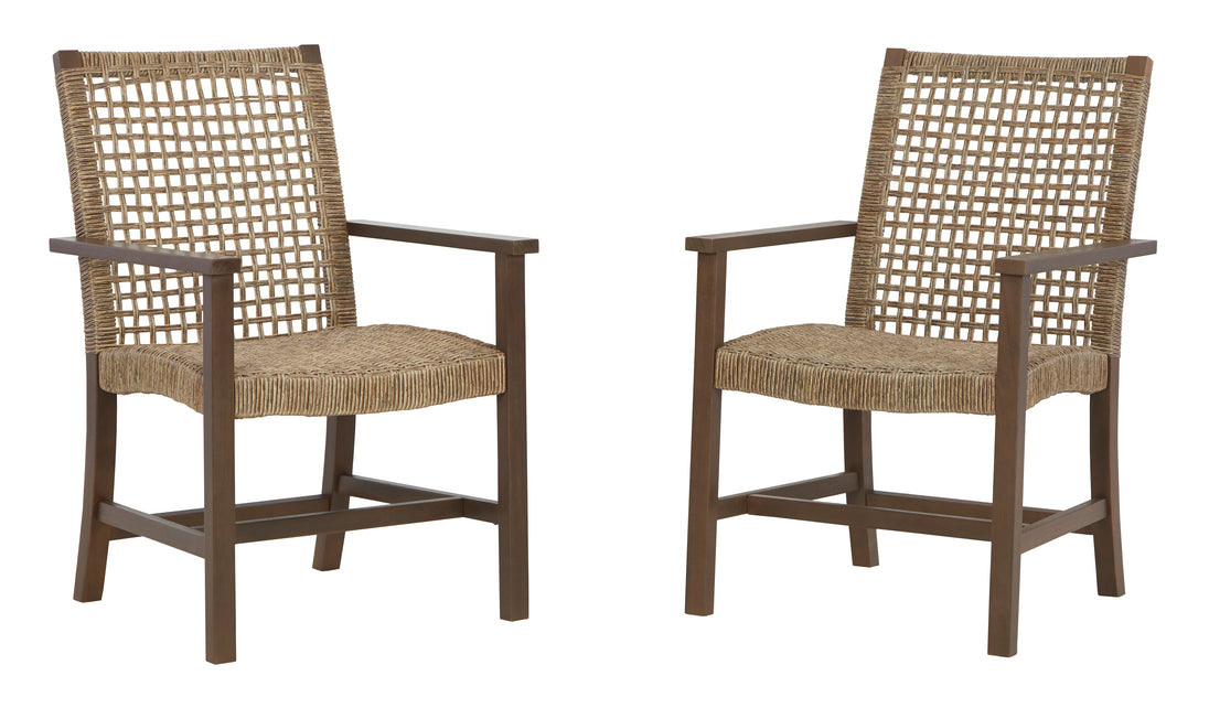 Germalia Outdoor Dining Arm Chair (Set of 2) - Furniture Depot (7658658824440)