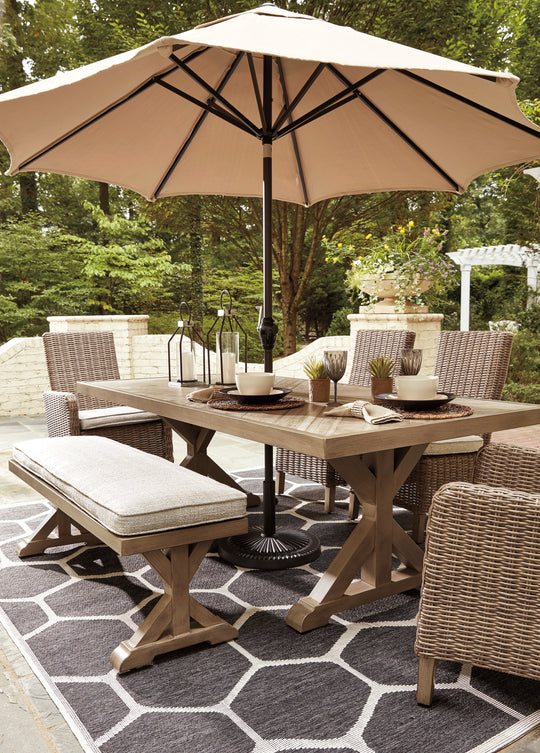 Beachcroft Dining Table with Umbrella Option - Furniture Depot (7622587744504)