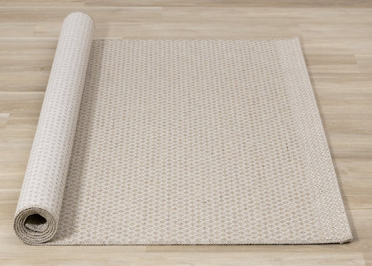 Peak Beige Small Crosshatch Geometric Rug - Furniture Depot