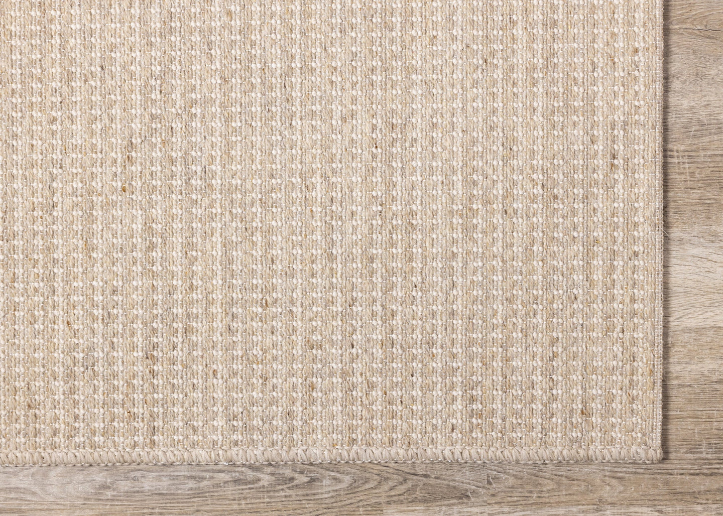 Peak Beige Variegated Texture Block Wool Rug - Furniture Depot