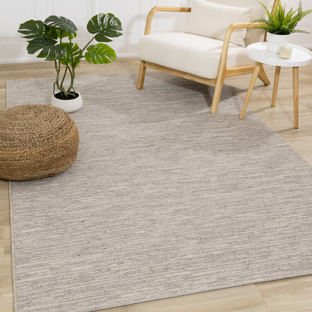 Peak Grey Textured Wool Rug - Furniture Depot