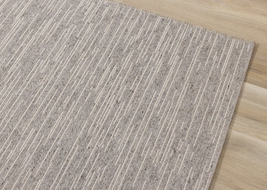 Peak Grey Textured Wool Rug - Furniture Depot