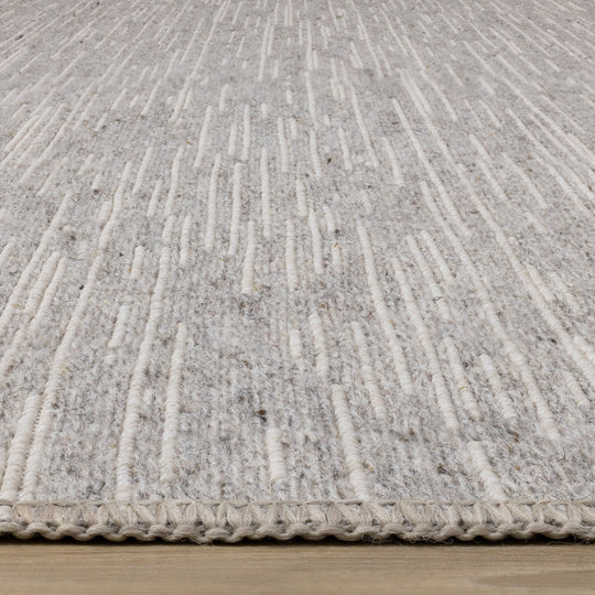 Peak Grey Textured Wool Rug - Furniture Depot