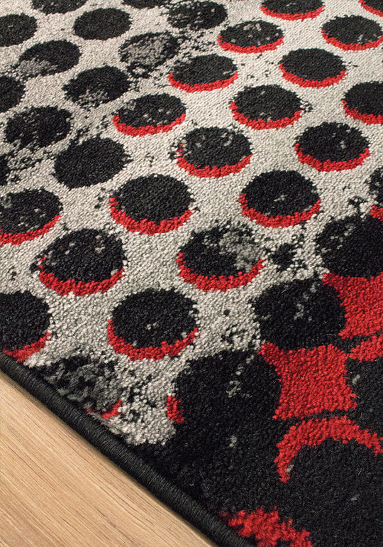 Platinum Industrial Red Black Crate Rug - Furniture Depot