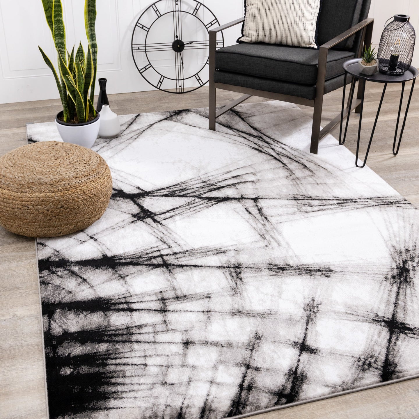 Platinum Grey Shatter Rug - Furniture Depot