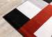 Platinum Red Black Grey Blocks Rug - Furniture Depot