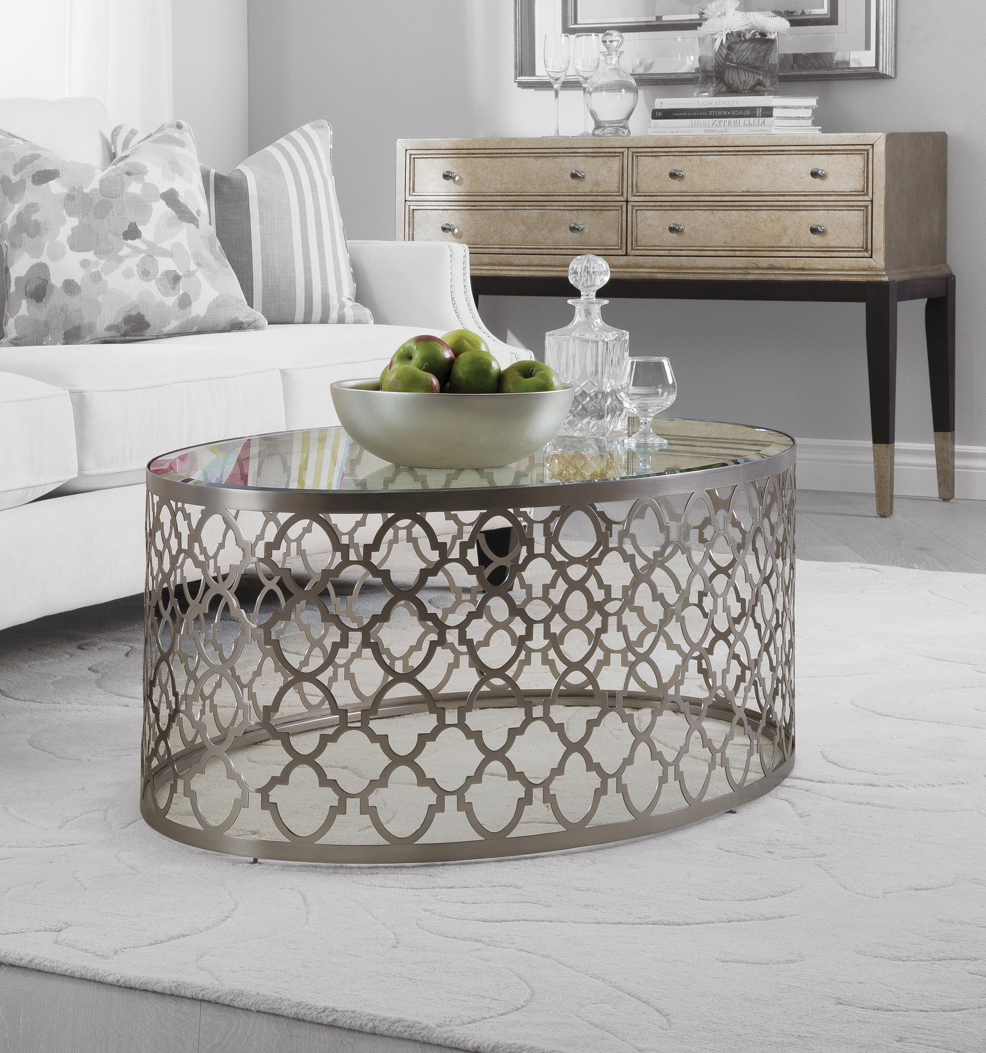 Quatrefoil end table discount