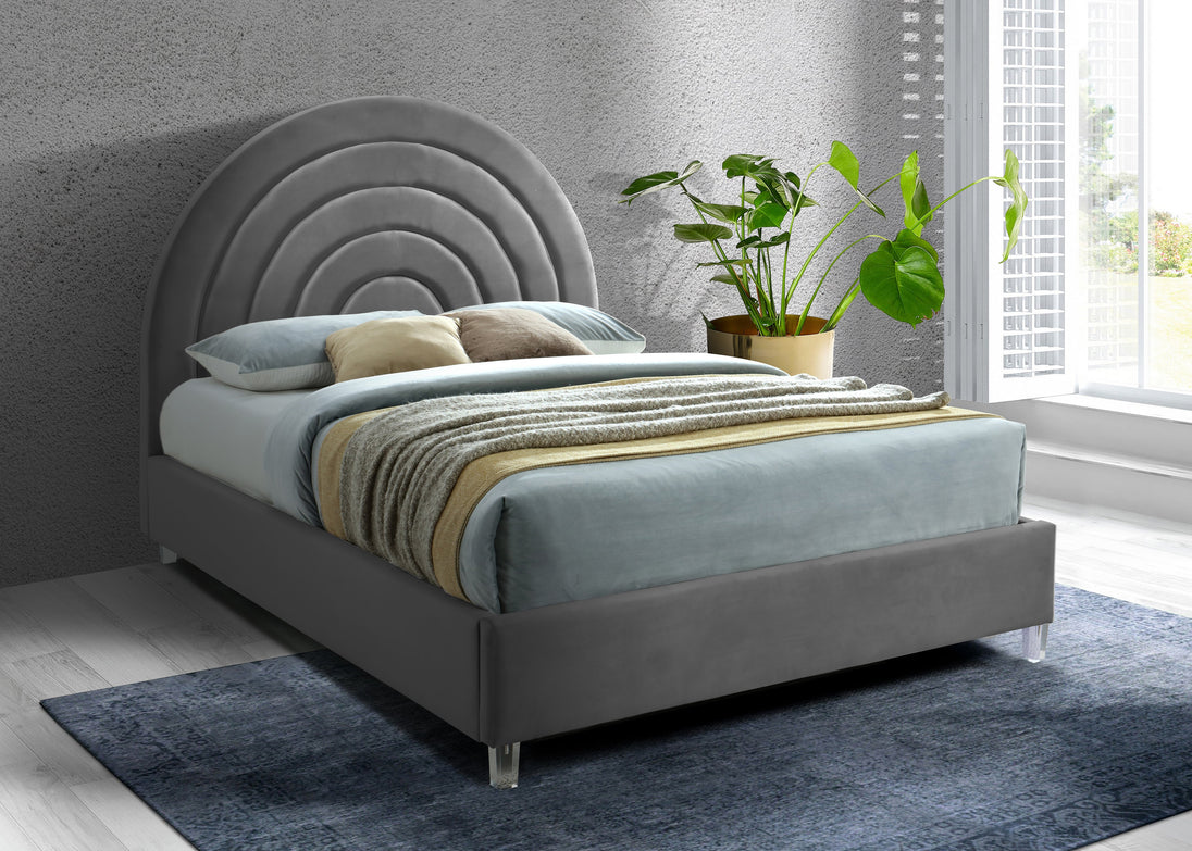 Rainbow Velvet Bed - Furniture Depot