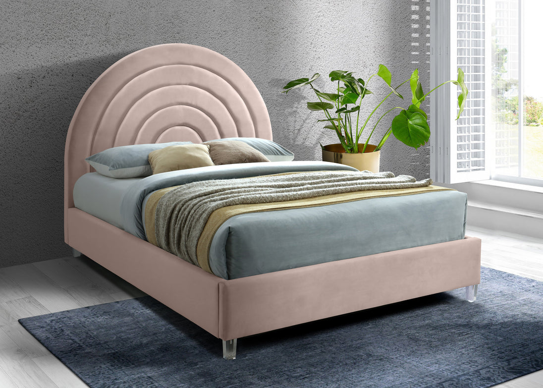 Rainbow Velvet Bed - Furniture Depot