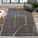 Ravine Grey Cream Strokes Rug - Furniture Depot