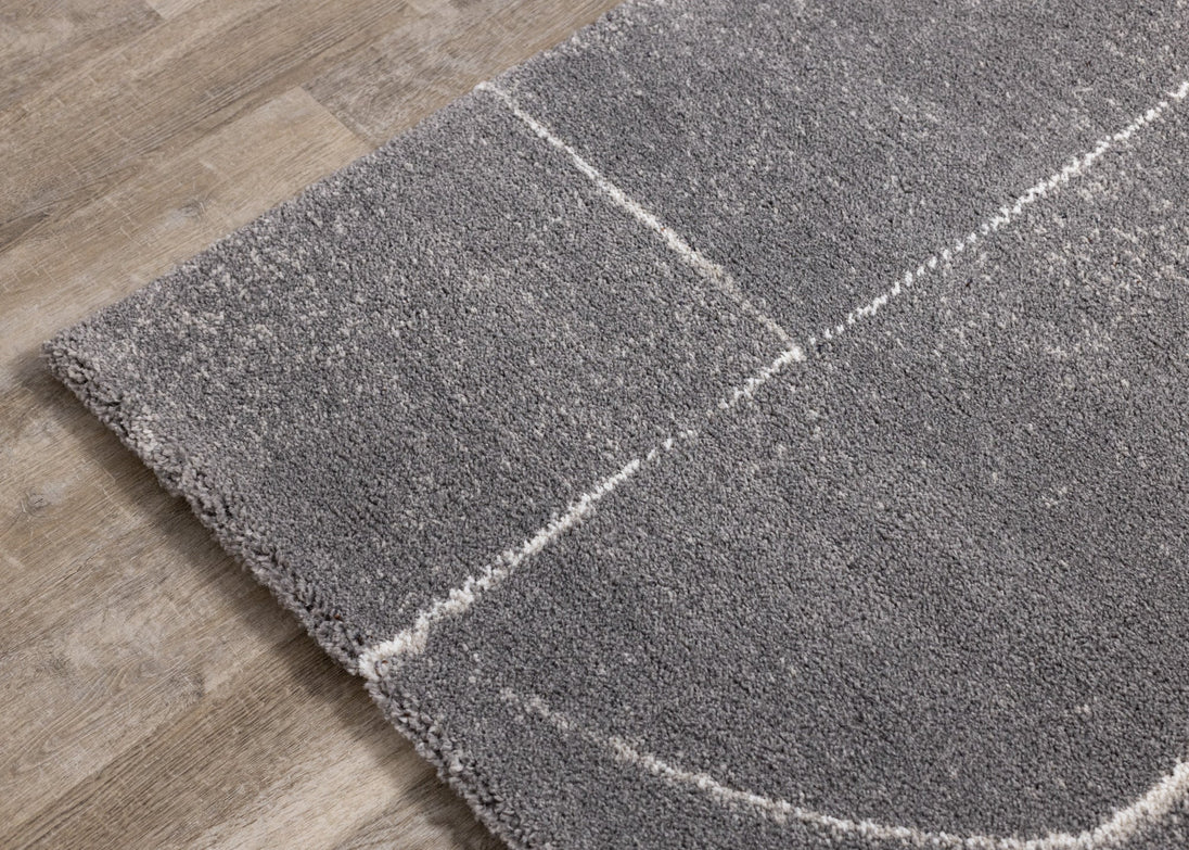 Ravine Grey Cream Strokes Rug - Furniture Depot