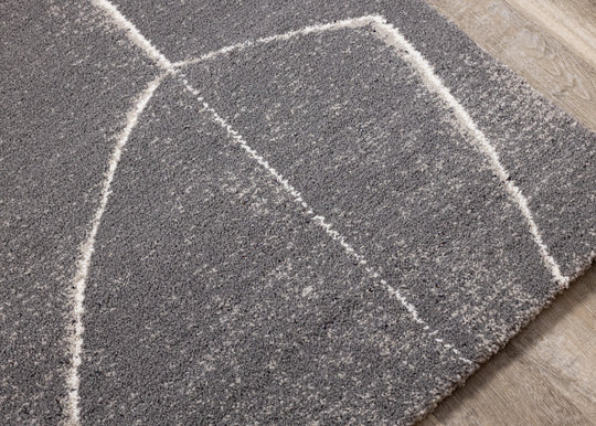 Ravine Grey Cream Strokes Rug - Furniture Depot