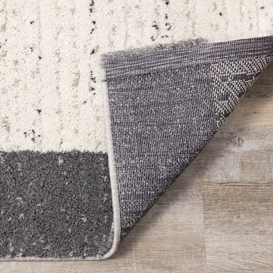 Ravine Cream Grey Rectangles Rug - Furniture Depot