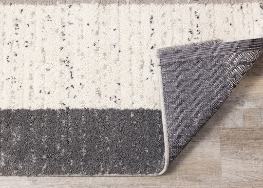 Ravine Cream Grey Rectangles Rug - Furniture Depot