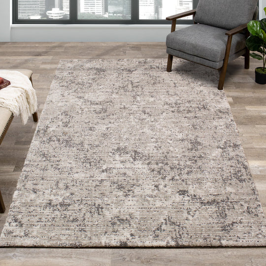 Ravine Grey Cream Distressed Rug - Furniture Depot