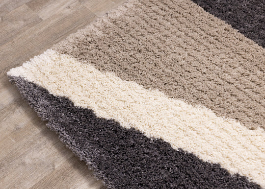 Rondo Beige Grey Cream Zig Zag Rug - Furniture Depot