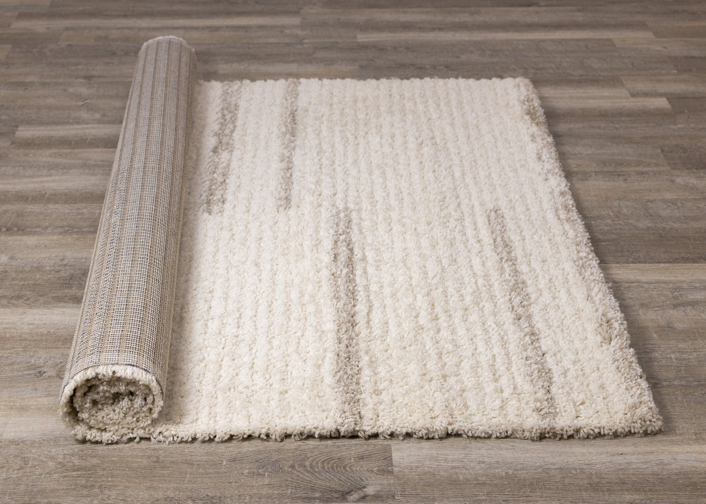 Rondo Cream Beige Shag Rug - Furniture Depot