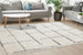 Rondo Cream Grey Grid Design Rug - Furniture Depot