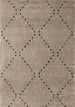 Rondo Beige Black Diamond Stitch Shag Rug - Furniture Depot