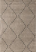 Rondo Beige Black Diamond Stitch Shag Rug - Furniture Depot