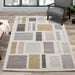 Sable Cream Purple Yellow Blocks Rug - Furniture Depot