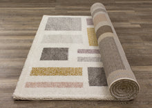Load image into Gallery viewer, Sable Cream Purple Yellow Blocks Rug - Furniture Depot