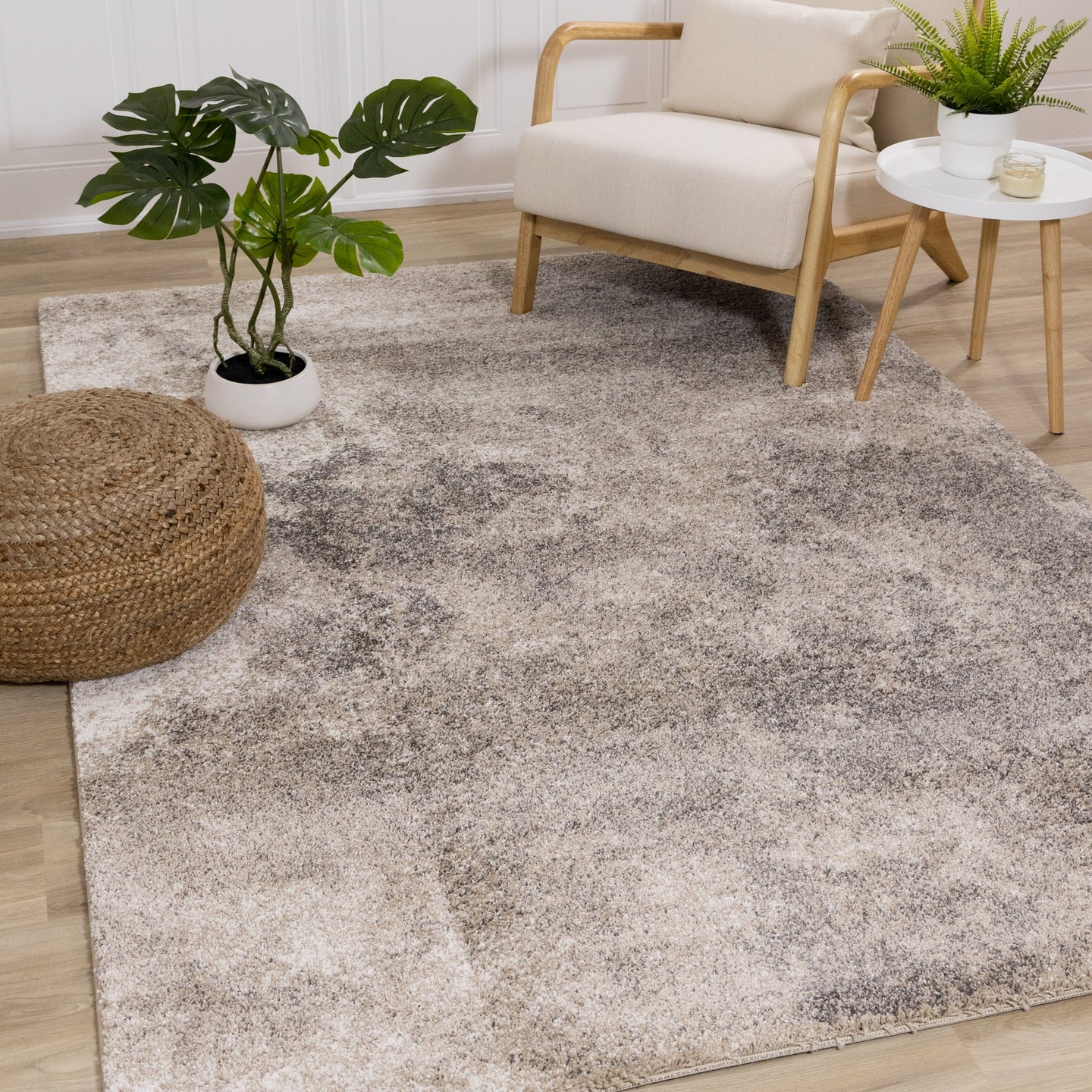 Sable Grey Beige Cream Clouds Rug - Furniture Depot