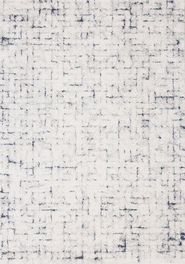 Sable Cream Blue Soft Grid Rug - Furniture Depot