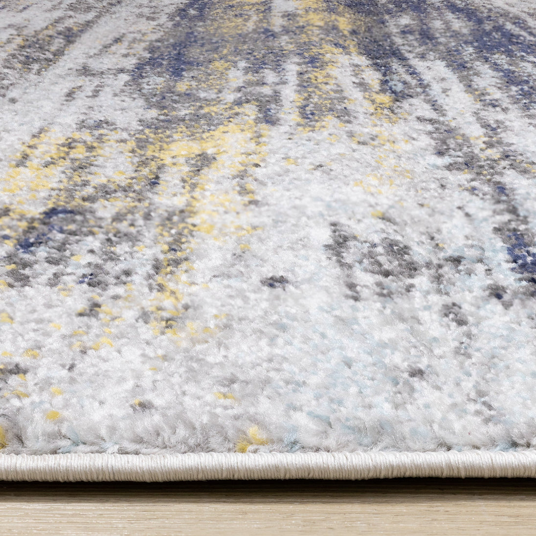 Saffron Cream Blue Smoothing Screen Rug - Furniture Depot