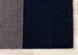Safi Grey Blue Large Geometry Rug - Furniture Depot