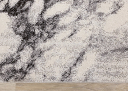 Safi Cream Grey Marble Profile Rug - Furniture Depot