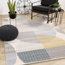 Load image into Gallery viewer, Safi Cream Grey Multicoloured Circles Rug - Furniture Depot