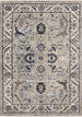 Samira Traditional Cream Blue Border Rug - Furniture Depot