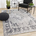 Sara Grey Black Elaborate Edging Rug - Furniture Depot