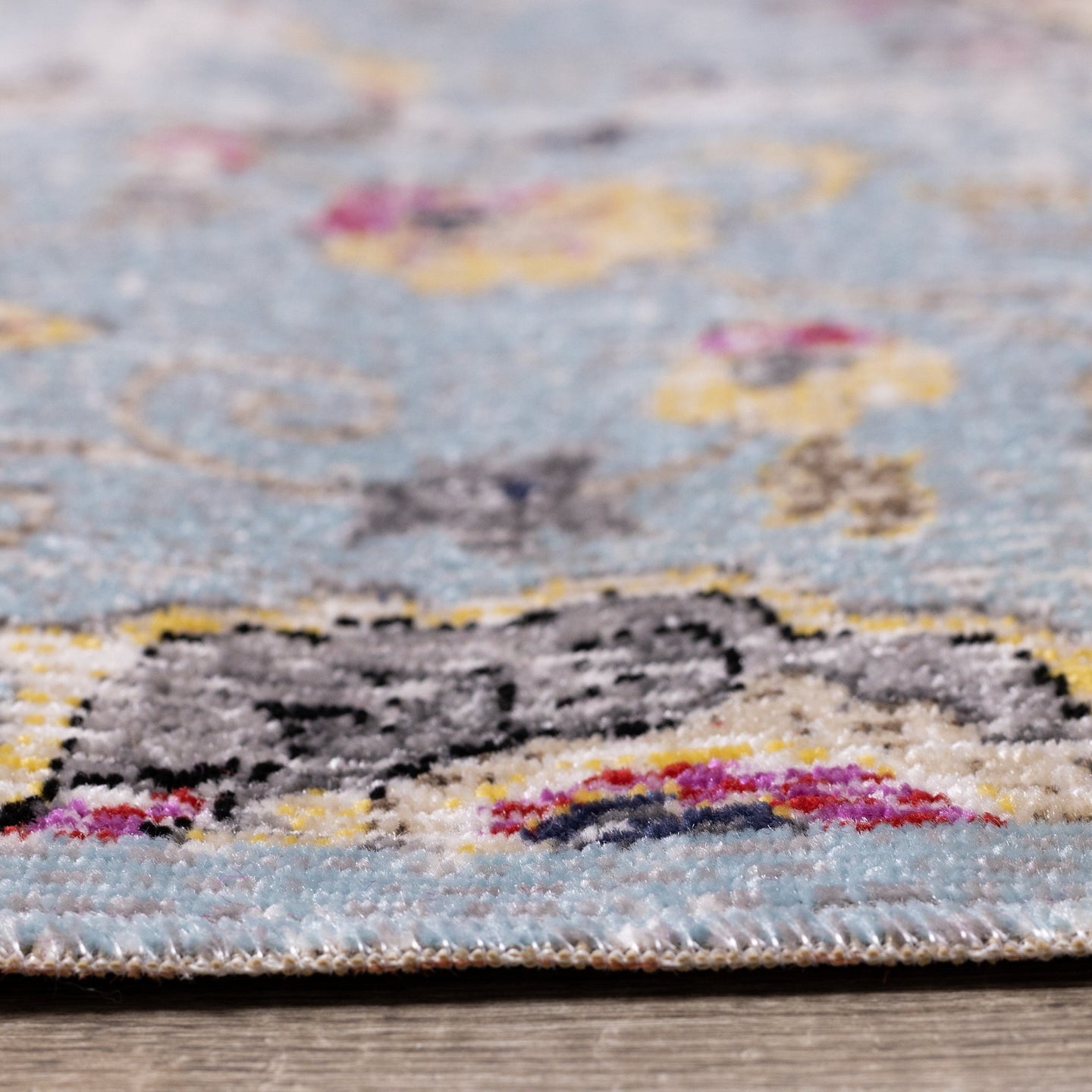 Sara Blue Yellow Jewel Centre Rug - Furniture Depot