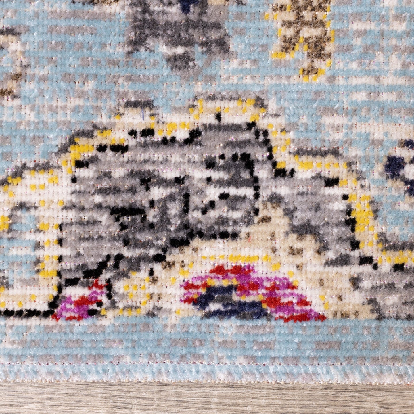 Sara Blue Yellow Jewel Centre Rug - Furniture Depot