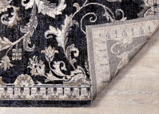 Sara Black Grey Elegant Traditional Rug - Furniture Depot