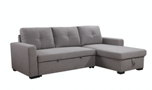 Load image into Gallery viewer, VICTOR LHF/RHF CONFIGURABLE SLEEPER SECTIONAL W/ STORAGE - LIGHT GREY LINEN - Furniture Depot