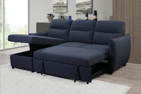 Lima LHF/RHF Configurable Sleeper Sectional w/ Storage - Dark Grey Linen - Furniture Depot