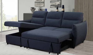 Lima LHF/RHF Configurable Sleeper Sectional w/ Storage - Dark Grey Linen - Furniture Depot