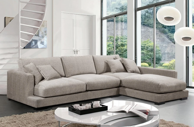 Benjamin RHF Sectional - Beige Linen - Furniture Depot