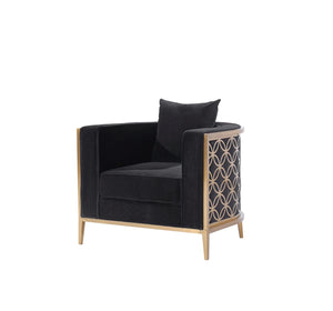 Genesis II Black and Gold Accent Chair