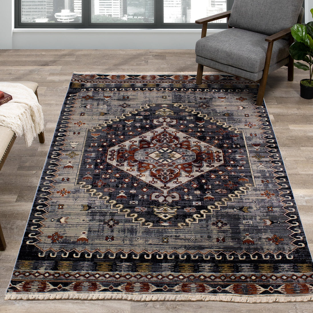 Serene Medallion Rug - Furniture Depot