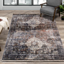 Load image into Gallery viewer, Serene Blue Cream Dual Medallion Rug - Furniture Depot