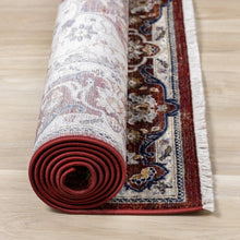Load image into Gallery viewer, Serene Red Cream Classic Border Rug - Furniture Depot
