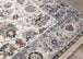 Serene Cream Blue Intricate Border Rug - Furniture Depot