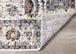 Serene Cream Blue Intricate Border Rug - Furniture Depot