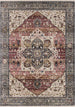 Serene Pink Cream Blue Elaborate Border Rug - Furniture Depot